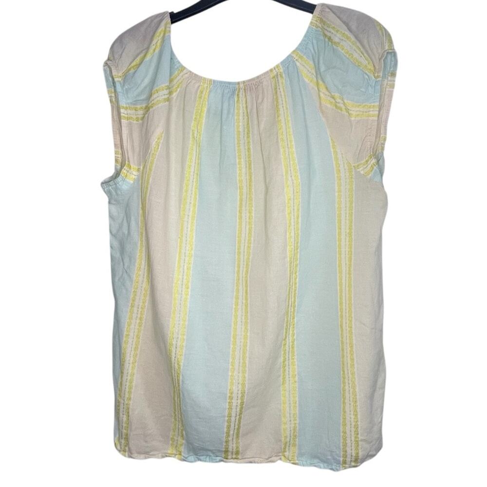 Ann Taylor Loft Women M Top Breathable Lightweight Vacation Stripped Cottagecore - Picture 2 of 5